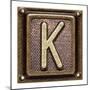 Metal Button Alphabet Letter K-donatas1205-Mounted Art Print