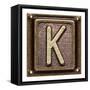 Metal Button Alphabet Letter K-donatas1205-Framed Stretched Canvas