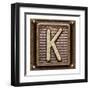 Metal Button Alphabet Letter K-donatas1205-Framed Art Print