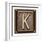 Metal Button Alphabet Letter K-donatas1205-Framed Art Print