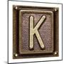 Metal Button Alphabet Letter K-donatas1205-Mounted Art Print