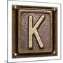 Metal Button Alphabet Letter K-donatas1205-Mounted Art Print