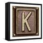 Metal Button Alphabet Letter K-donatas1205-Framed Stretched Canvas