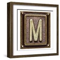 Metal Button Alphabet Letter M-donatas1205-Framed Art Print