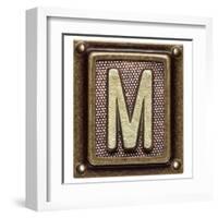 Metal Button Alphabet Letter M-donatas1205-Framed Art Print