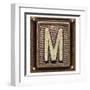 Metal Button Alphabet Letter M-donatas1205-Framed Art Print