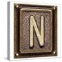 Metal Button Alphabet Letter N-donatas1205-Stretched Canvas