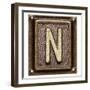 Metal Button Alphabet Letter N-donatas1205-Framed Premium Giclee Print