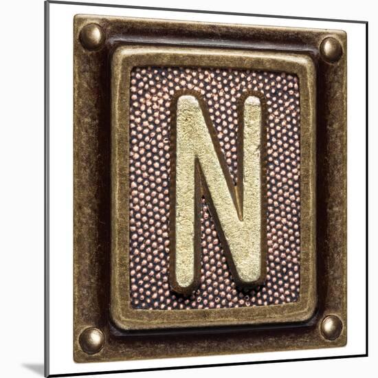 Metal Button Alphabet Letter N-donatas1205-Mounted Premium Giclee Print