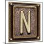 Metal Button Alphabet Letter N-donatas1205-Mounted Premium Giclee Print