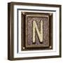 Metal Button Alphabet Letter N-donatas1205-Framed Art Print