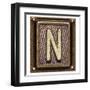 Metal Button Alphabet Letter N-donatas1205-Framed Art Print