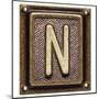 Metal Button Alphabet Letter N-donatas1205-Mounted Art Print