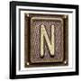 Metal Button Alphabet Letter N-donatas1205-Framed Art Print