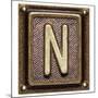 Metal Button Alphabet Letter N-donatas1205-Mounted Art Print