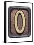 Metal Button Alphabet Letter O-donatas1205-Framed Stretched Canvas