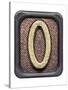 Metal Button Alphabet Letter O-donatas1205-Stretched Canvas