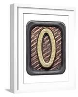 Metal Button Alphabet Letter O-donatas1205-Framed Art Print