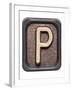 Metal Button Alphabet Letter P-donatas1205-Framed Art Print