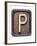 Metal Button Alphabet Letter P-donatas1205-Framed Art Print