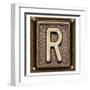 Metal Button Alphabet Letter R-donatas1205-Framed Art Print