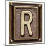 Metal Button Alphabet Letter R-donatas1205-Mounted Art Print