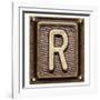 Metal Button Alphabet Letter R-donatas1205-Framed Art Print