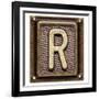 Metal Button Alphabet Letter R-donatas1205-Framed Art Print