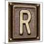 Metal Button Alphabet Letter R-donatas1205-Mounted Art Print