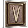 Metal Button Alphabet Letter V-donatas1205-Mounted Premium Giclee Print