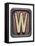Metal Button Alphabet Letter W-donatas1205-Framed Stretched Canvas