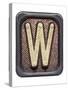 Metal Button Alphabet Letter W-donatas1205-Stretched Canvas
