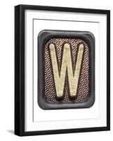 Metal Button Alphabet Letter W-donatas1205-Framed Art Print