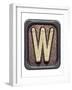 Metal Button Alphabet Letter W-donatas1205-Framed Art Print