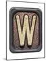 Metal Button Alphabet Letter W-donatas1205-Mounted Art Print