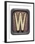 Metal Button Alphabet Letter W-donatas1205-Framed Art Print