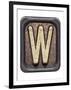 Metal Button Alphabet Letter W-donatas1205-Framed Art Print