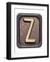 Metal Button Alphabet Letter Z-donatas1205-Framed Art Print