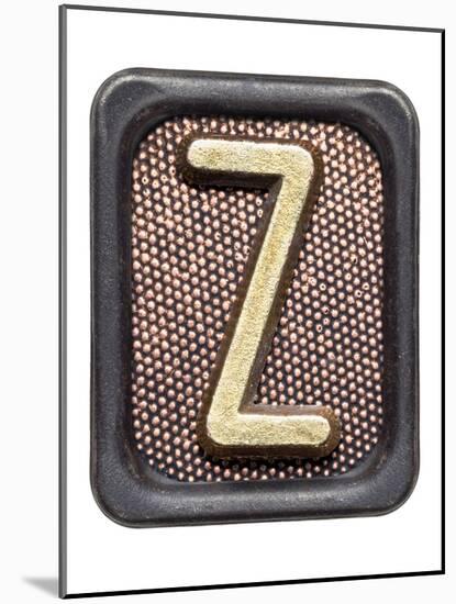 Metal Button Alphabet Letter Z-donatas1205-Mounted Art Print