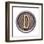 Metal Button Alphabet Letter-donatas1205-Framed Art Print