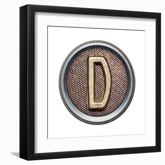 Metal Button Alphabet Letter-donatas1205-Framed Art Print