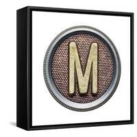 Metal Button Alphabet Letter-donatas1205-Framed Stretched Canvas