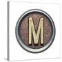 Metal Button Alphabet Letter-donatas1205-Stretched Canvas