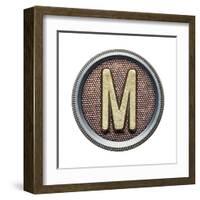 Metal Button Alphabet Letter-donatas1205-Framed Art Print