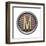 Metal Button Alphabet Letter-donatas1205-Framed Art Print