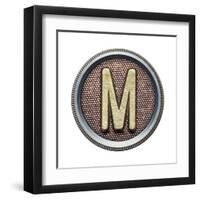 Metal Button Alphabet Letter-donatas1205-Framed Art Print