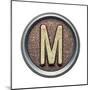 Metal Button Alphabet Letter-donatas1205-Mounted Art Print