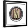 Metal Button Alphabet Letter-donatas1205-Framed Art Print