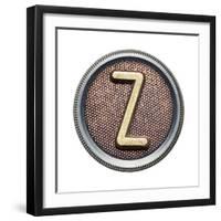 Metal Button Alphabet Letter-donatas1205-Framed Premium Giclee Print