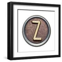 Metal Button Alphabet Letter-donatas1205-Framed Art Print